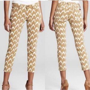 7 For All Mankind Jeans Women’s Sz 26 Cropped Skinny Stretch Chevron Pattern